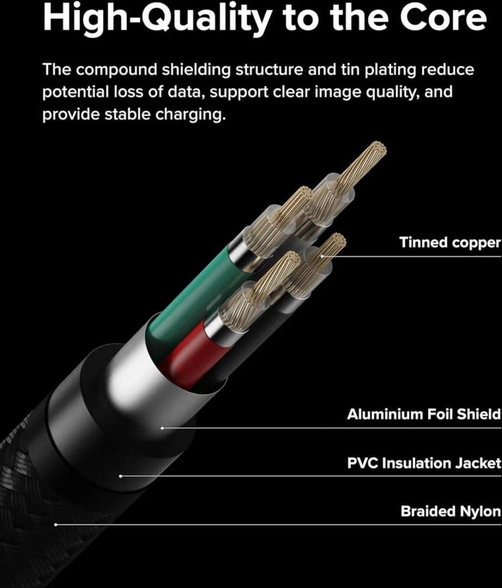 Ringke Fast Charging Basic USB-C Kabel 60W - 0,5M - Zwart