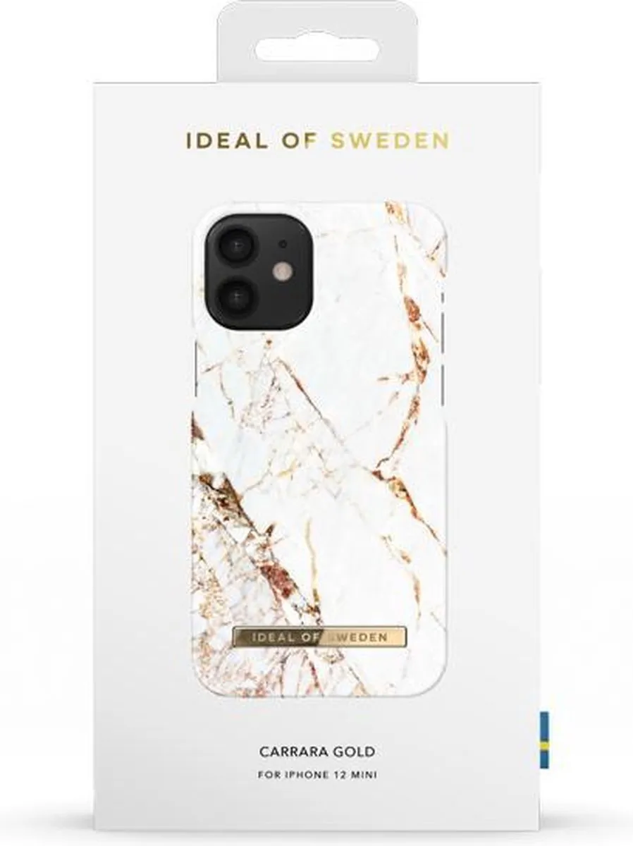iDeal of Sweden Backcover Hoesje iPhone 12 Mini - Carrara Gold - afbeelding 6 van 6