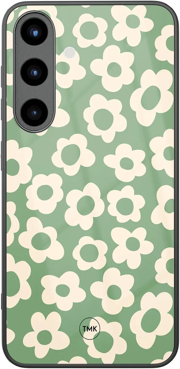 Casevibes Hoesje Samsung Galaxy S25 Retro Cute Flowers Groen