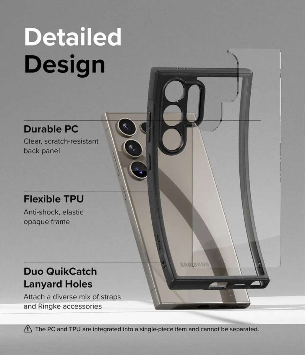 Ringke Fusion Bold Hoesje Samsung Galaxy S24 Ultra - Transparant/Zwart - afbeelding 6 van 6