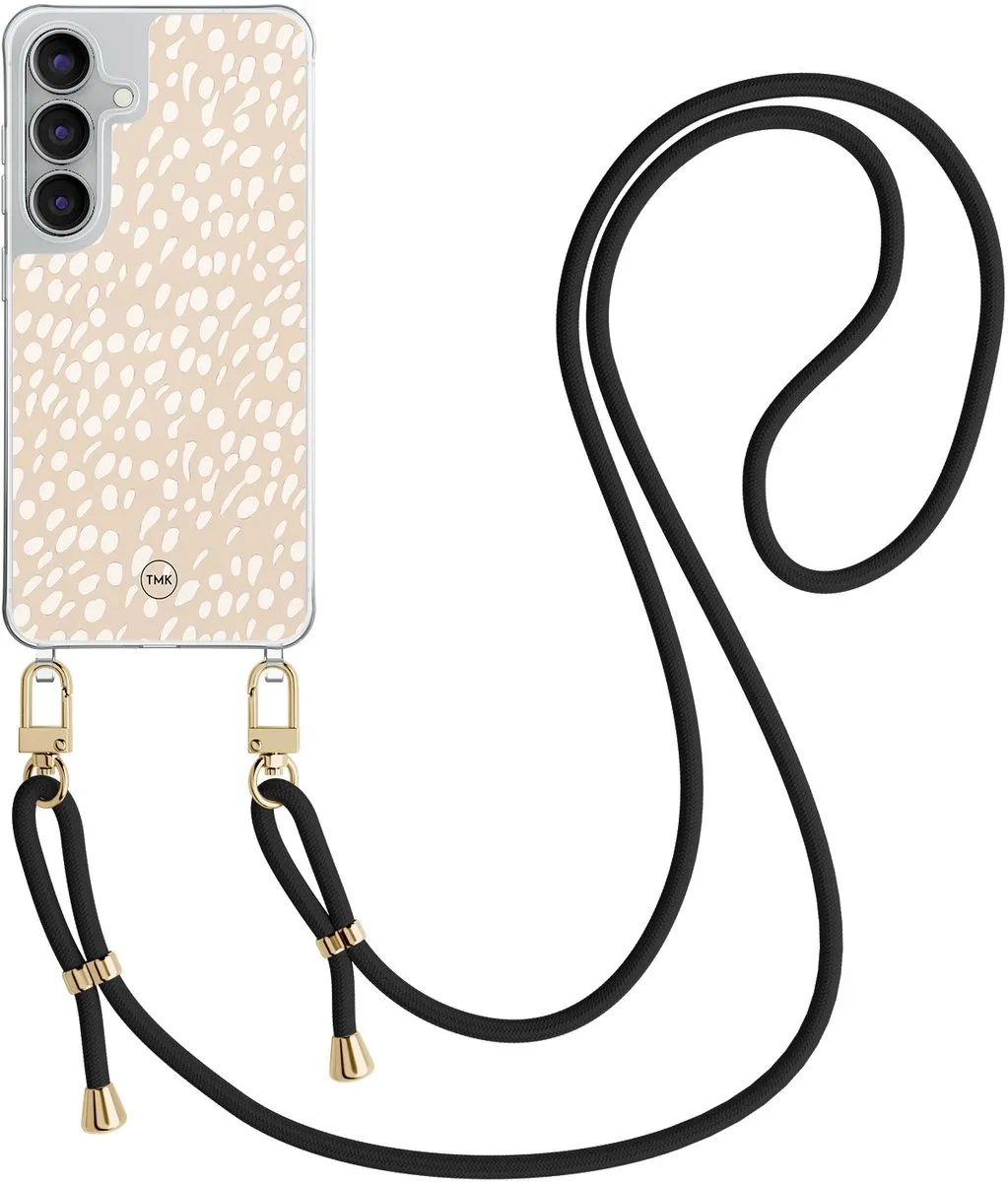 Casevibes S25 FE Telefoonhoesje - Beige Crossbody - Sand Dots CV/S/S25FE/C/022