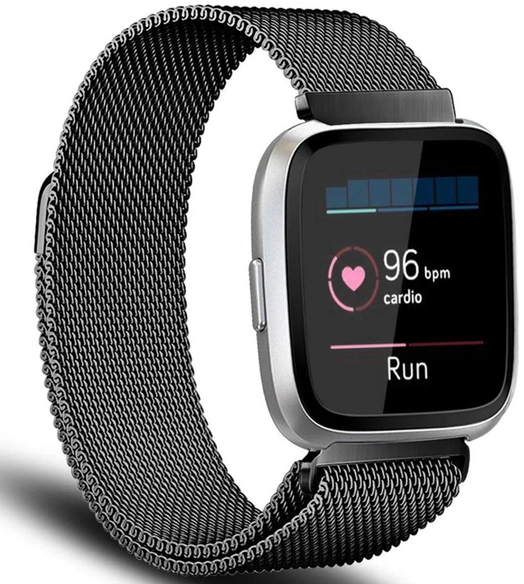 Imoshion Milanees Watchband Zwart - Fitbit Versa 2/Lite