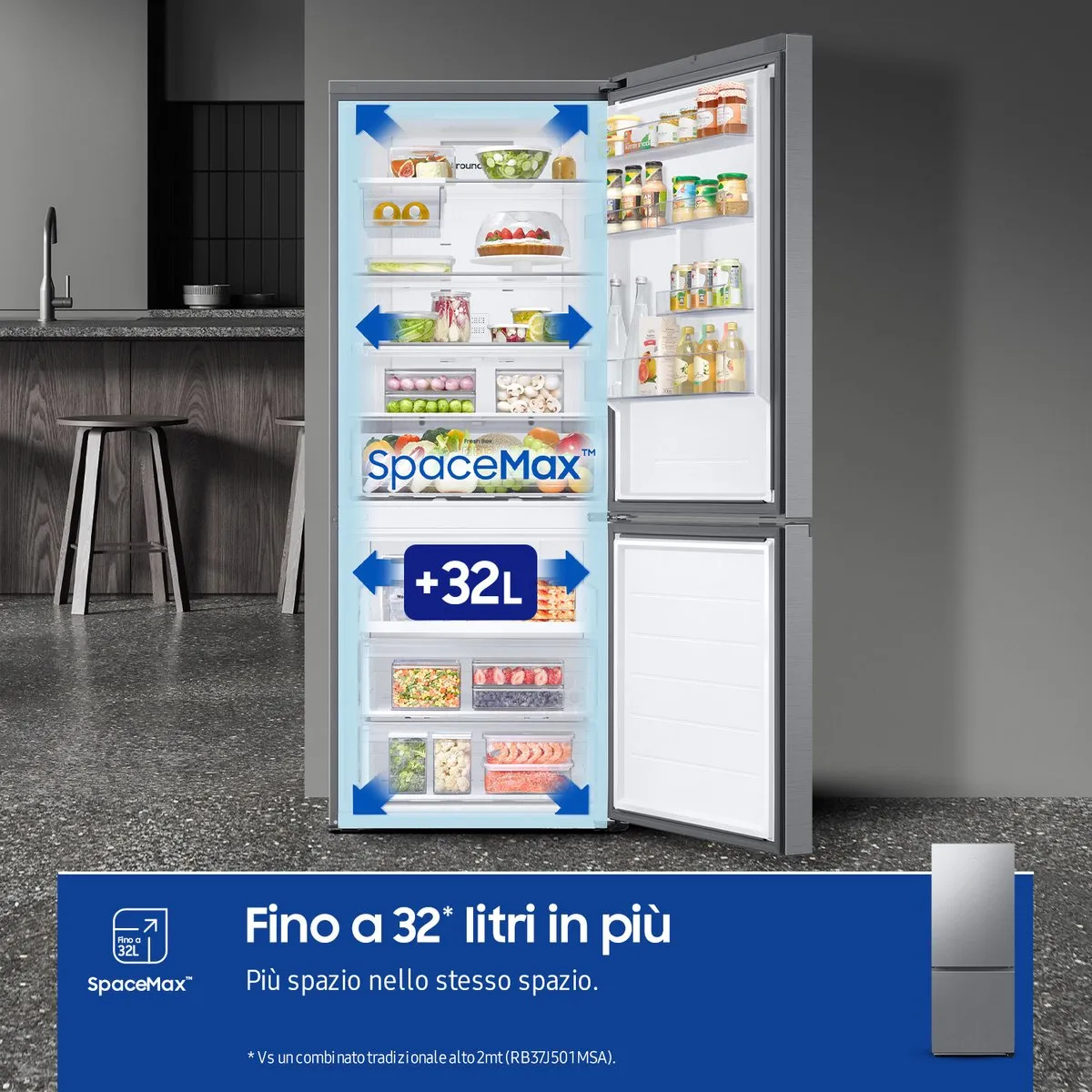 Samsung RB50DG602ES9 Vrijstaand Koelkast 508L - Roestvrijstaal