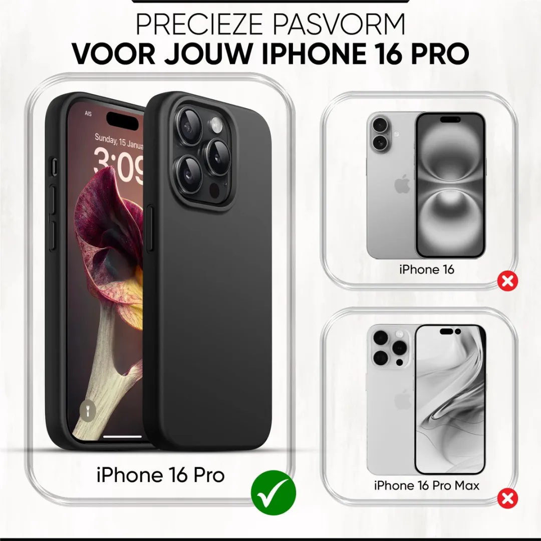 NUVEX iPhone 16 Pro Hoesje 8721161796268 - Zwart