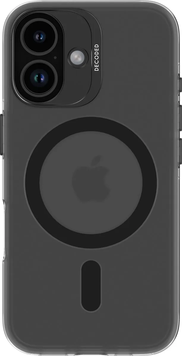 Decoded Clear Frosted Hoesje iPhone 16 - D25IPO16BCT2FK - Zwart