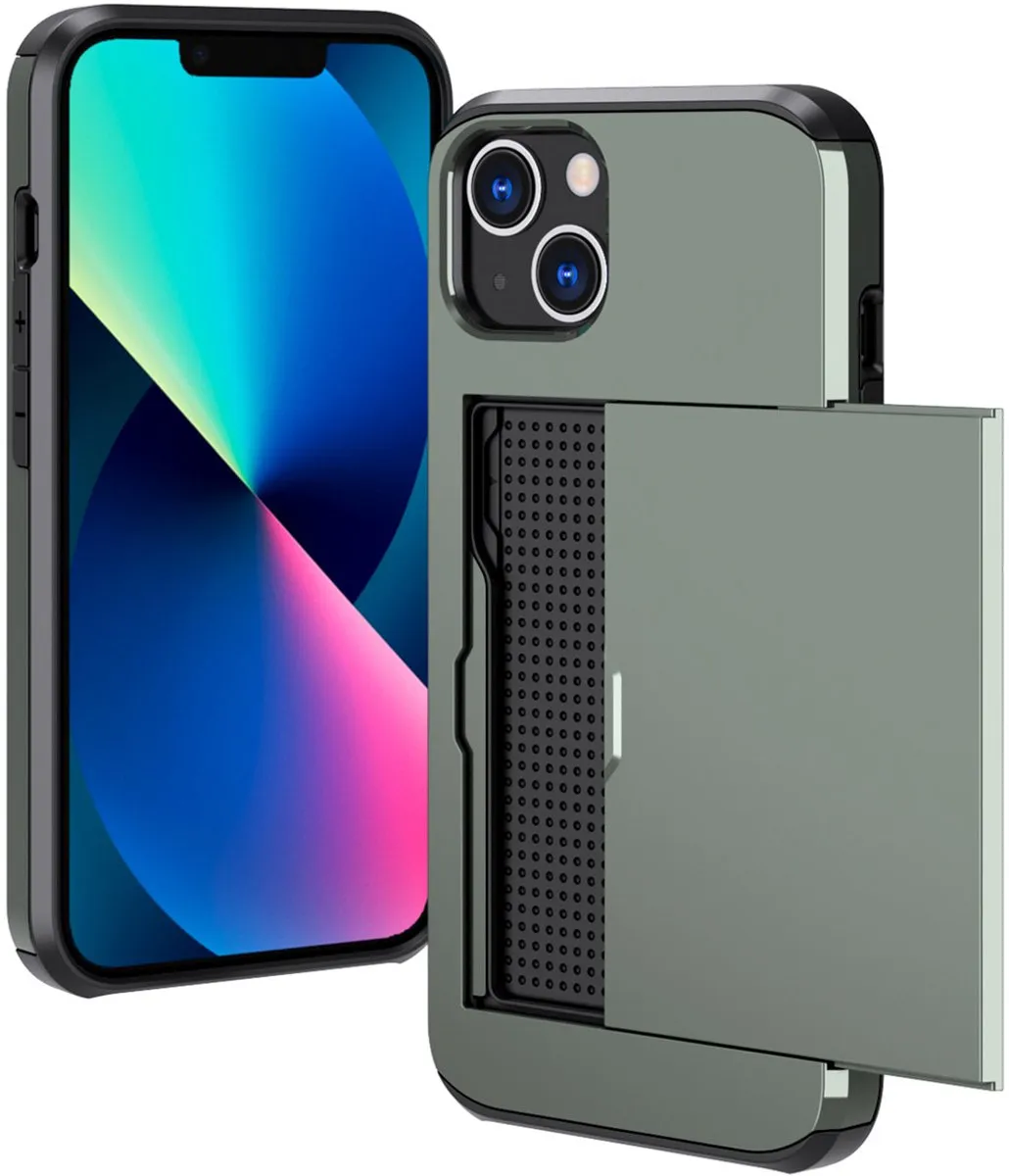 Imoshion Hoesje iPhone 13 Donkergroen - 2 Pasjes