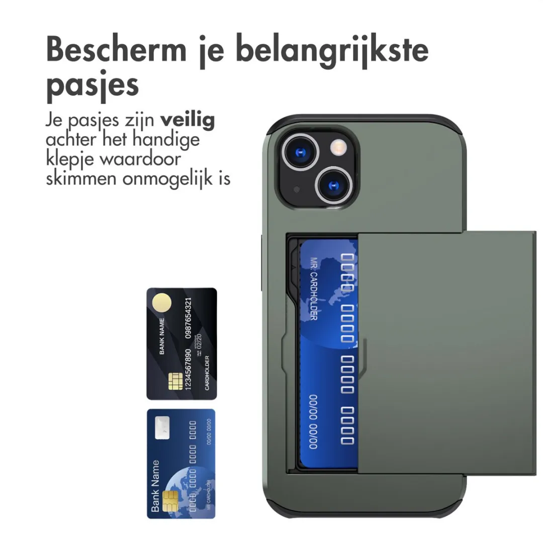 Imoshion Hoesje iPhone 13 Donkergroen - 2 Pasjes