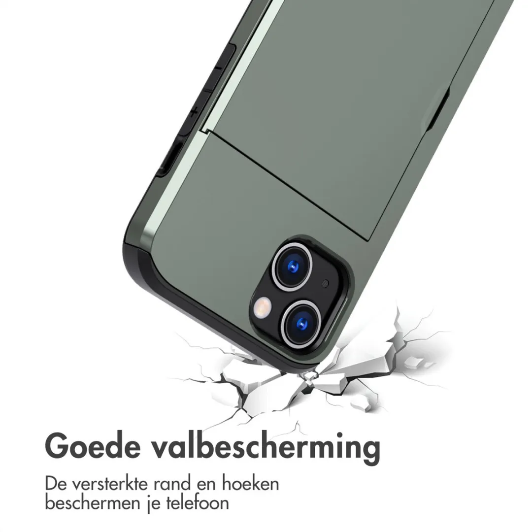 Imoshion Hoesje iPhone 13 Donkergroen - 2 Pasjes
