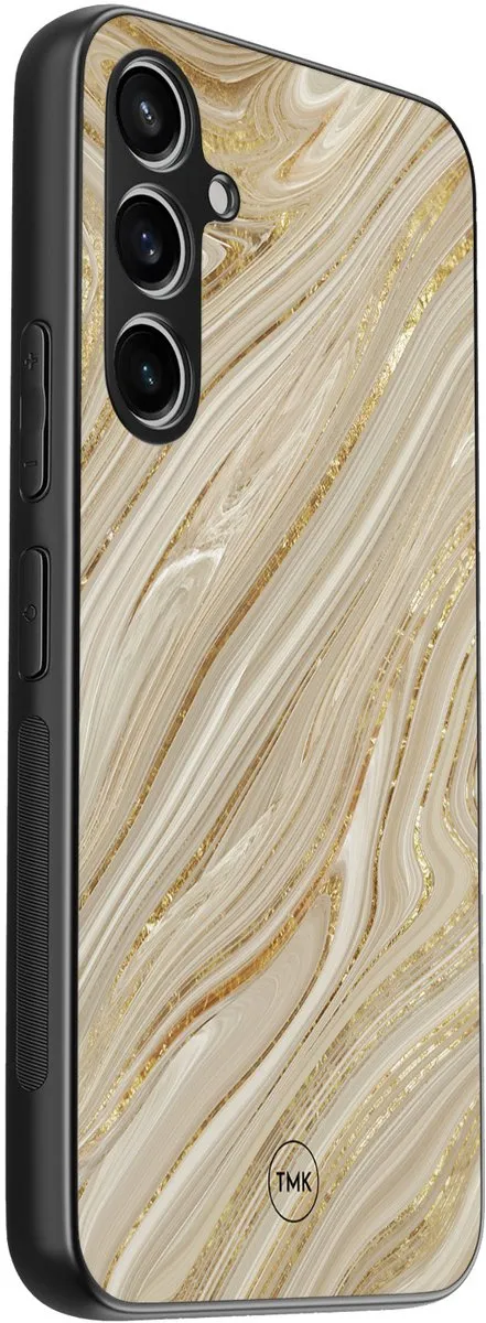 Casevibes S/S23FE/B/009 Hoesje Samsung Galaxy S23 FE - Goud Marmer