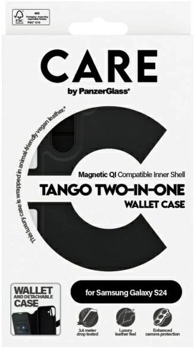 PanzerGlass CARE Feature Case Tango Two-in-One Wallet S24 - Zwart - 1163 - afbeelding 6 van 6