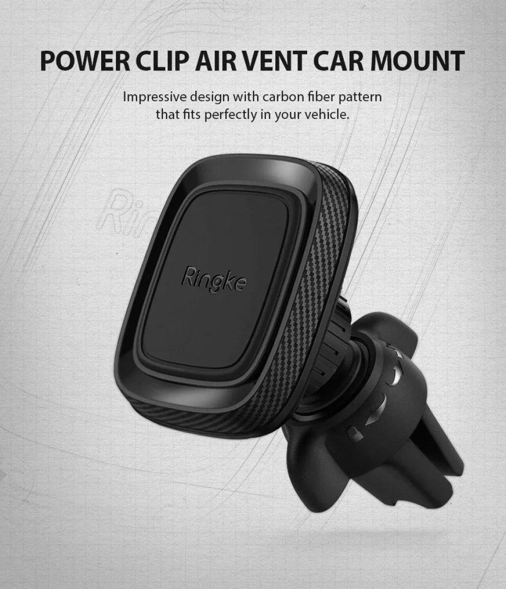 Ringke Power Clip Telefoonhouder Zwart - Ventilatierooster
