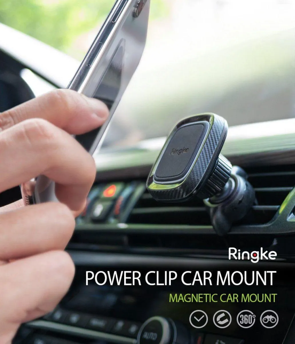 Ringke Power Clip Telefoonhouder Zwart - Ventilatierooster