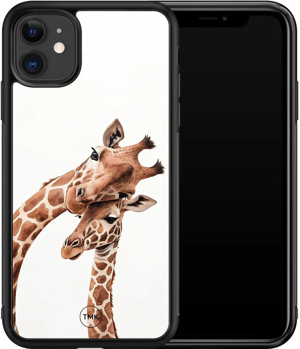 Casevibes iPhone 11 Hoesje - Giraffenprint - Bruin