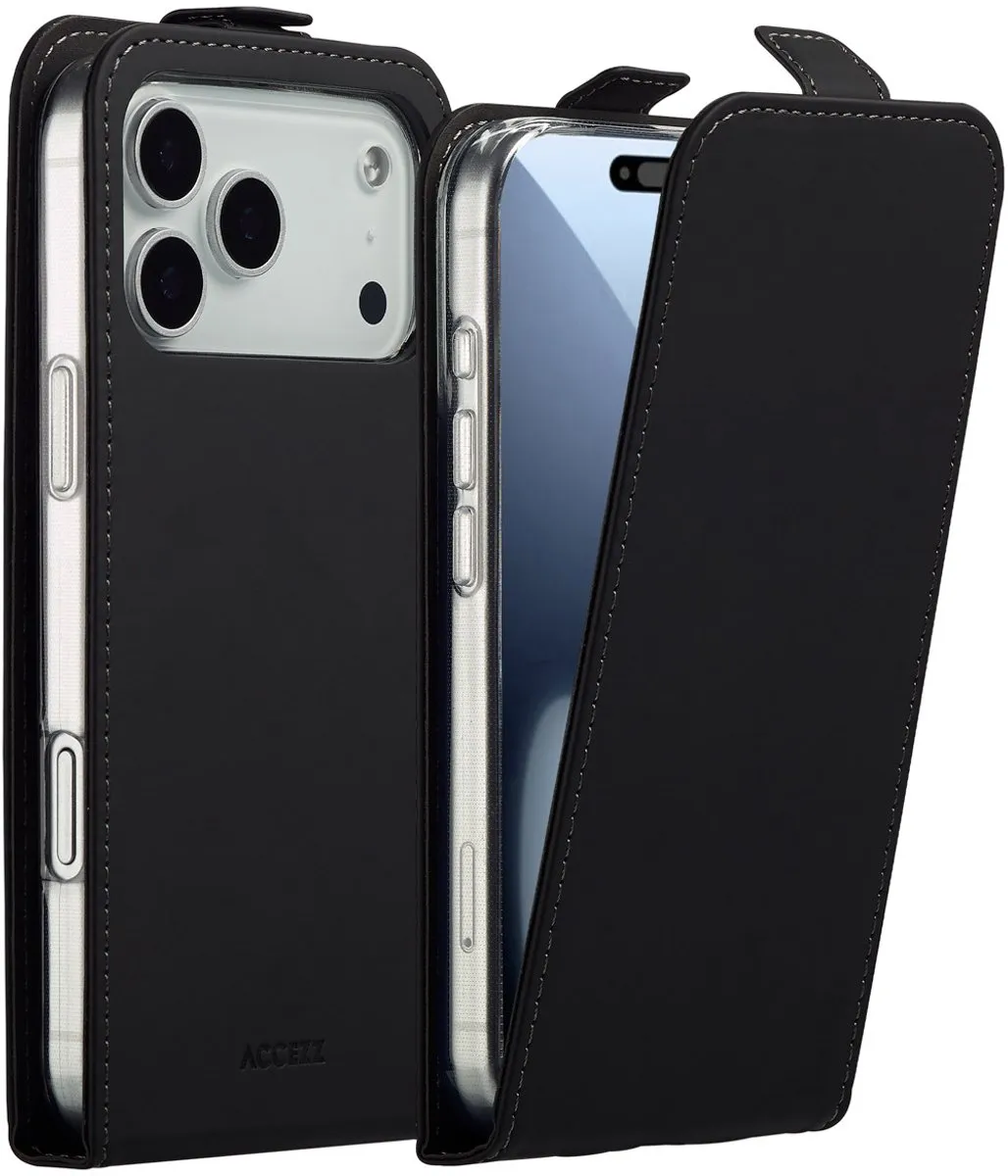 Accezz Hoesje iPhone 17 Pro Flipcase - Zwart