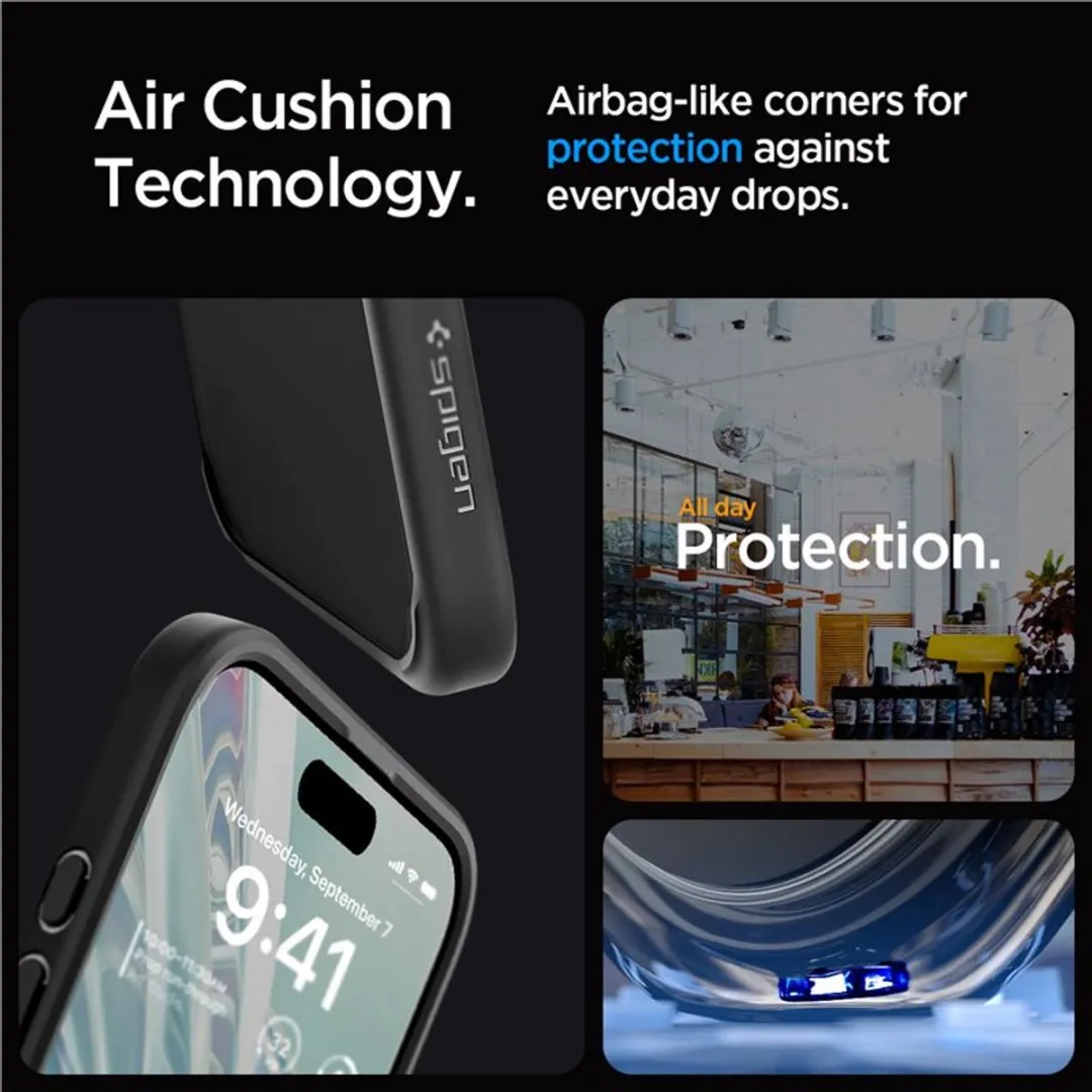 Spigen Crystal Hybrid 8809896747585 Hoesje - iPhone 15 Pro Max - Matte Zwart