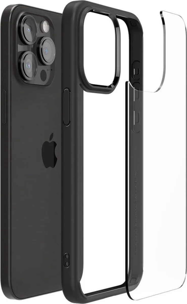 Spigen Crystal Hybrid 8809896747585 Hoesje - iPhone 15 Pro Max - Matte Zwart