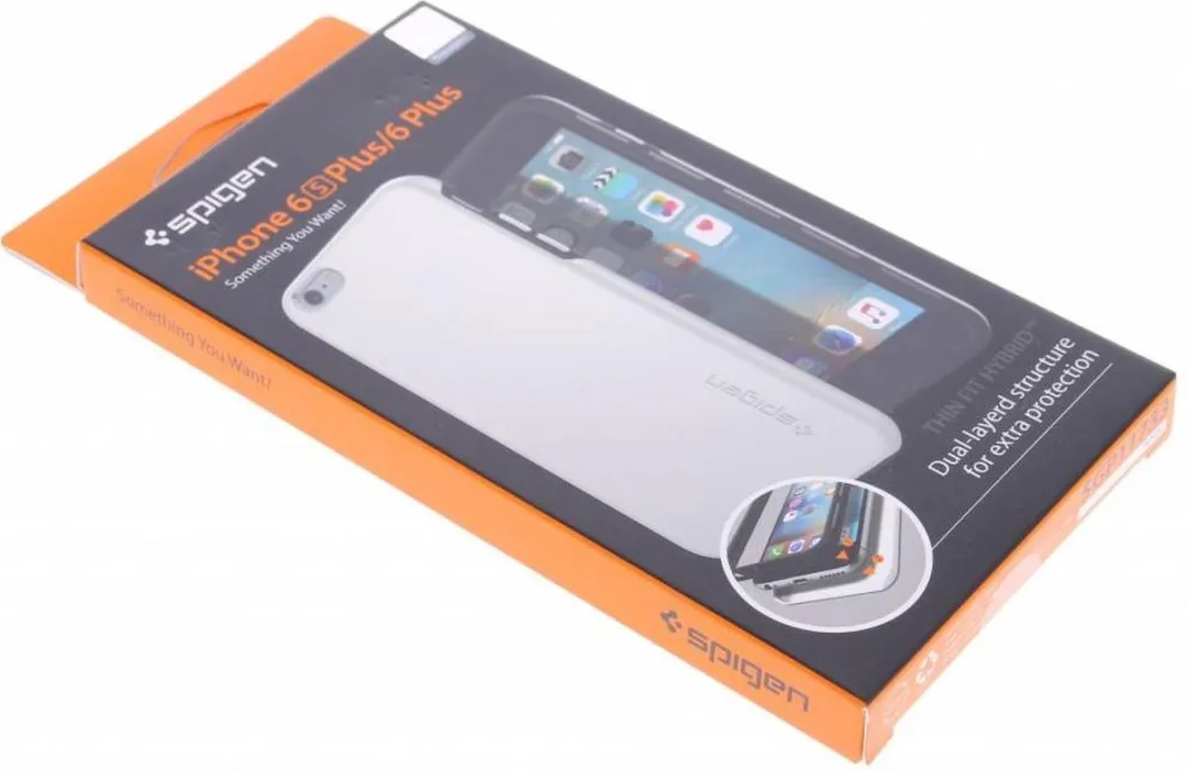 Spigen Thin Fit Hybrid Case iPhone 6S Plus - Wit - afbeelding 6 van 6