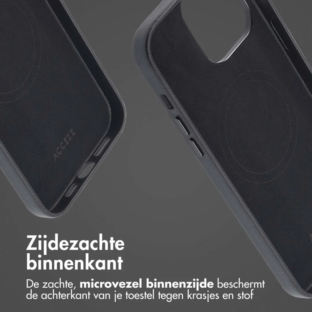 Accezz Hoesje iPhone 14 Pro Max - MagSafe Leather Black - 2 Pasjes