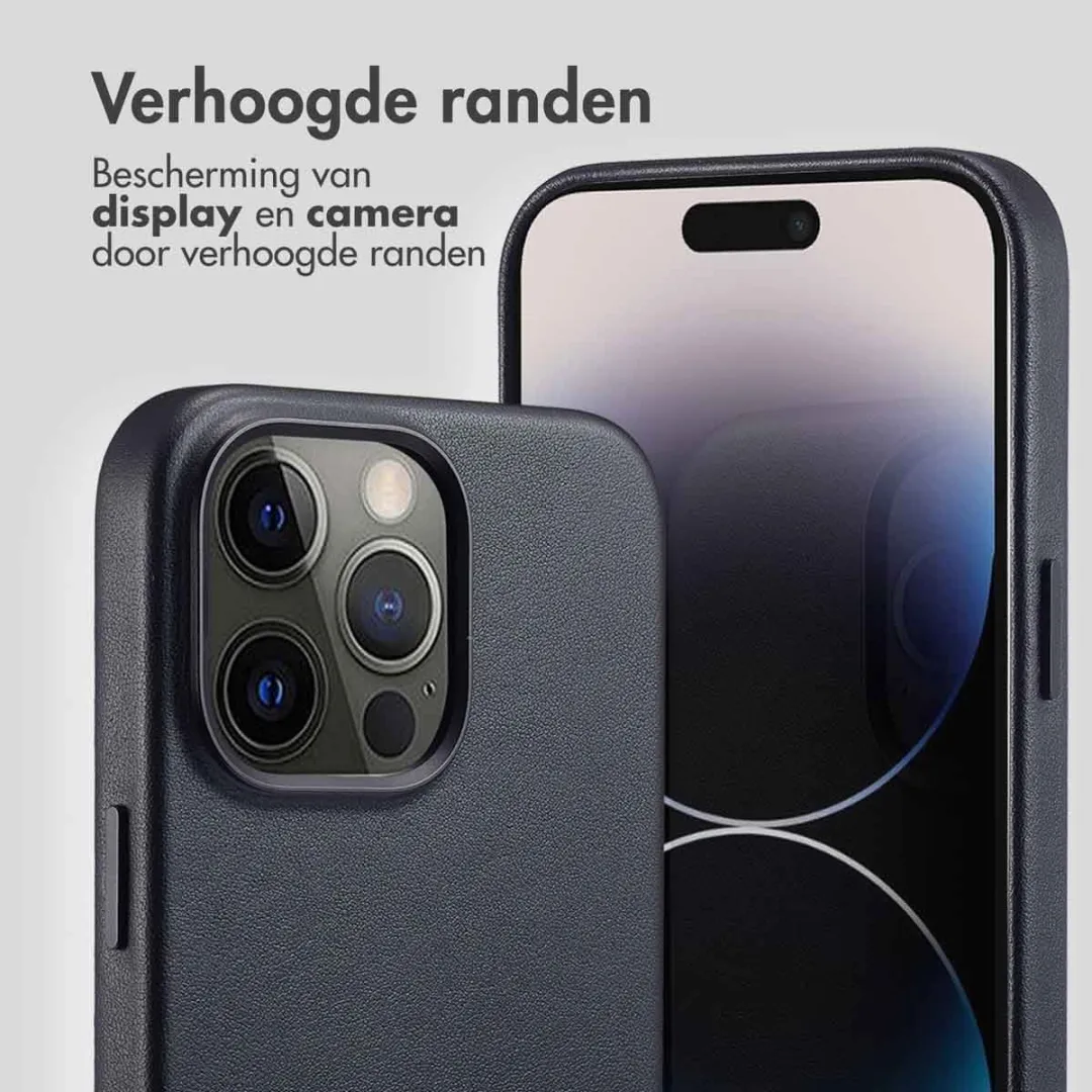 Accezz Hoesje iPhone 14 Pro Max - MagSafe Leather Black - 2 Pasjes