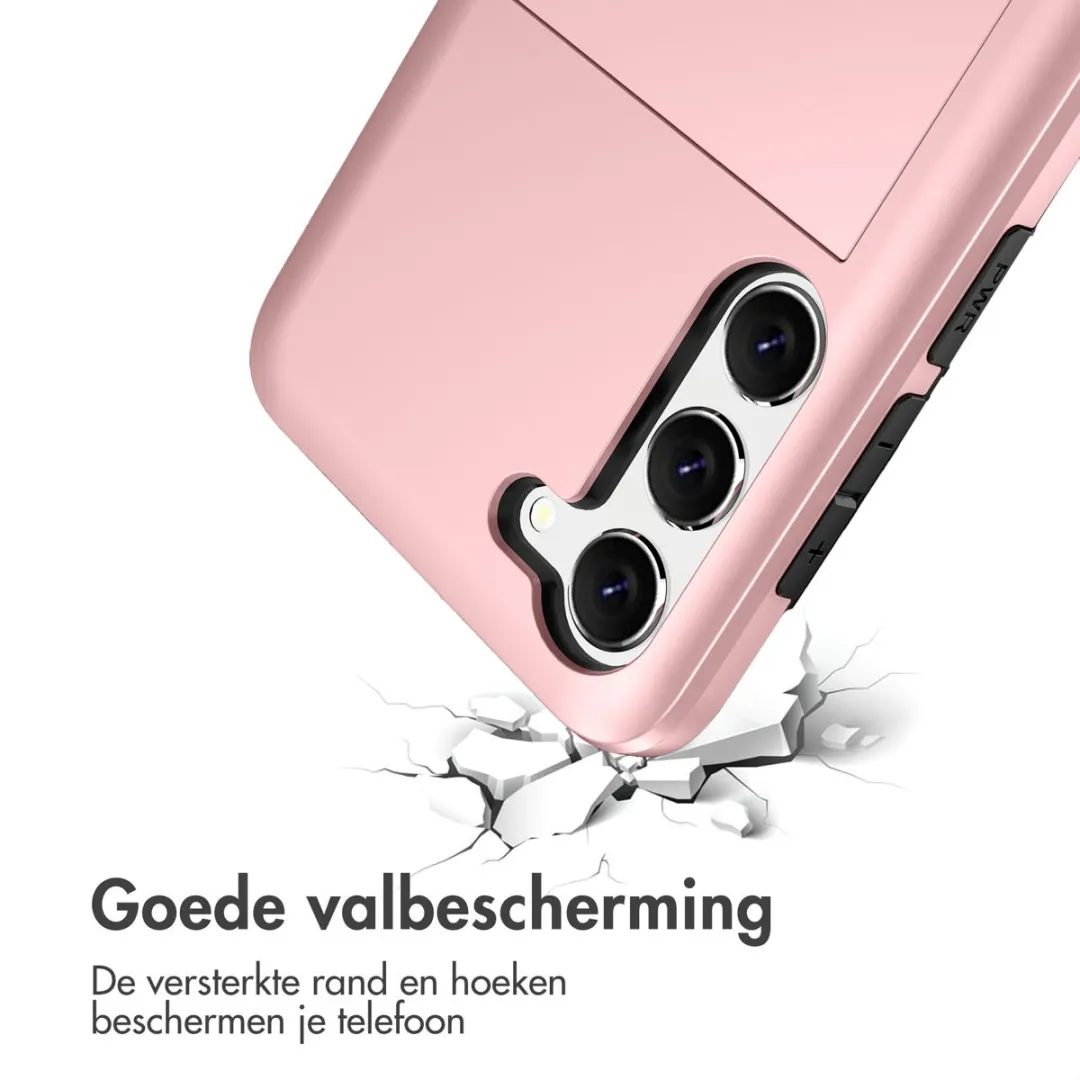 imosHion Hoesje Samsung Galaxy S23 - Rosé Goud - 2 Pasjes