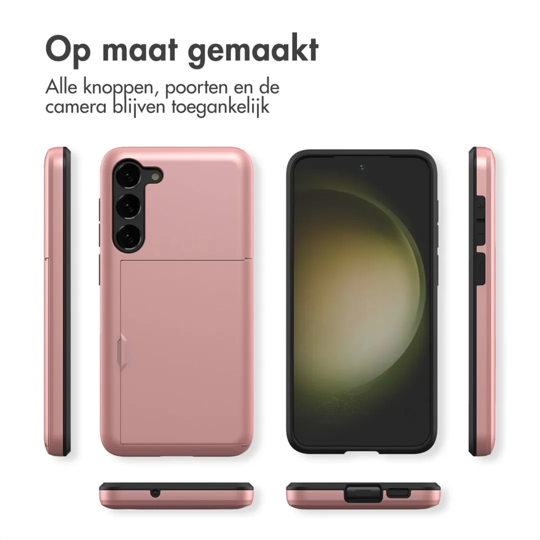 imosHion Hoesje Samsung Galaxy S23 - Rosé Goud - 2 Pasjes