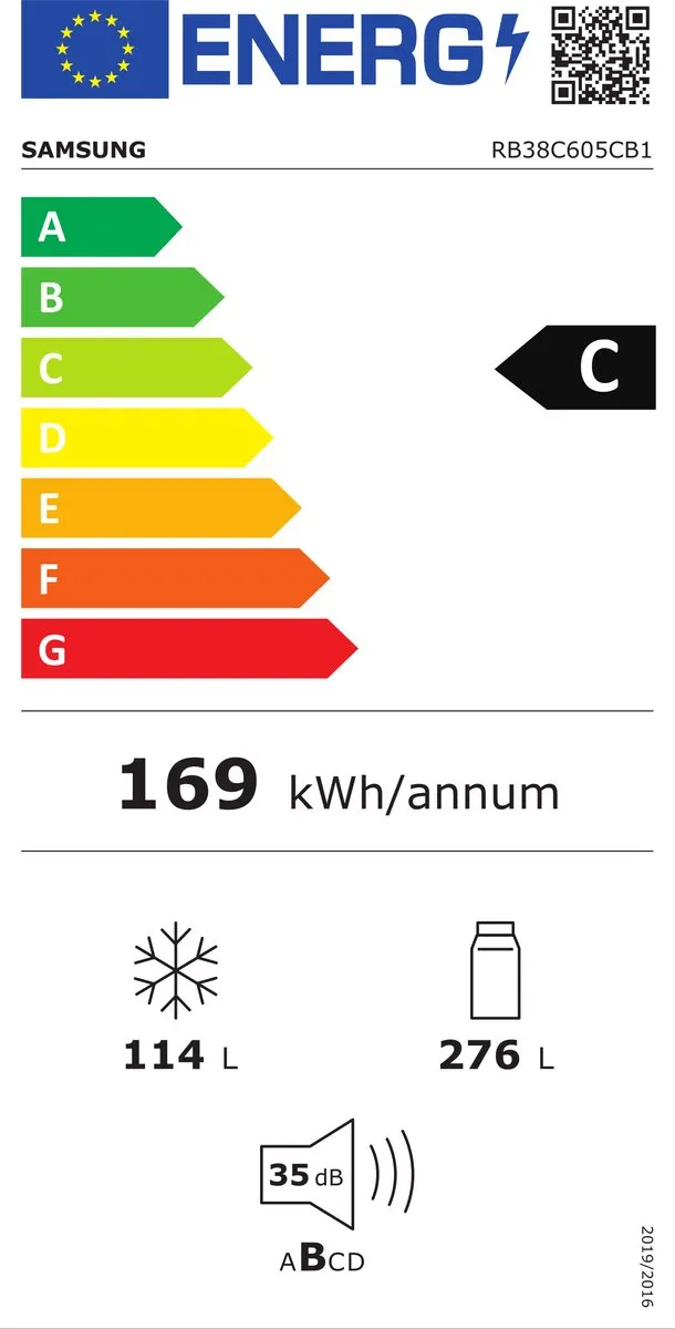 Samsung Grand+ RB38C605CB1/EF Koel-Vriescombinatie 390L - Zwart
