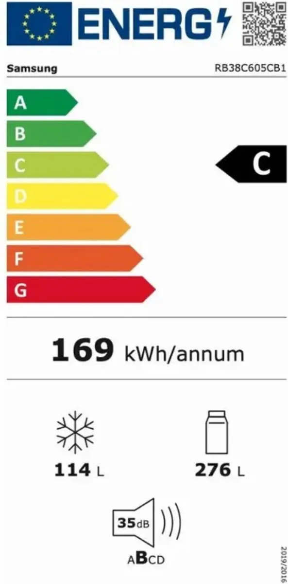 Samsung Grand+ RB38C605CB1/EF Koel-Vriescombinatie 390L - Zwart