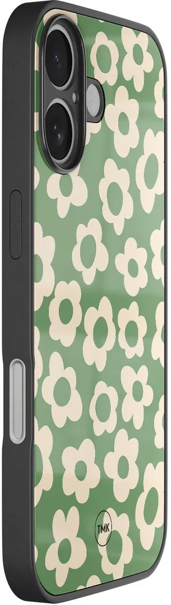 Casevibes iPhone 16 Hoesje Retro Cute Flowers Groen
