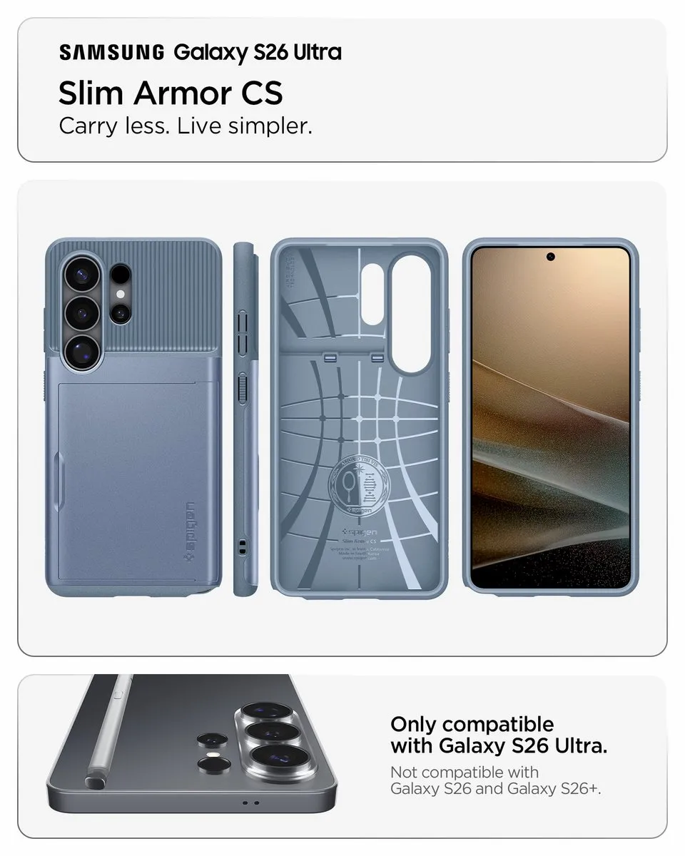 Spigen Slim Armor CS Backcover S26 Ultra - Lichtblauw - 8800337243567 - afbeelding 6 van 6