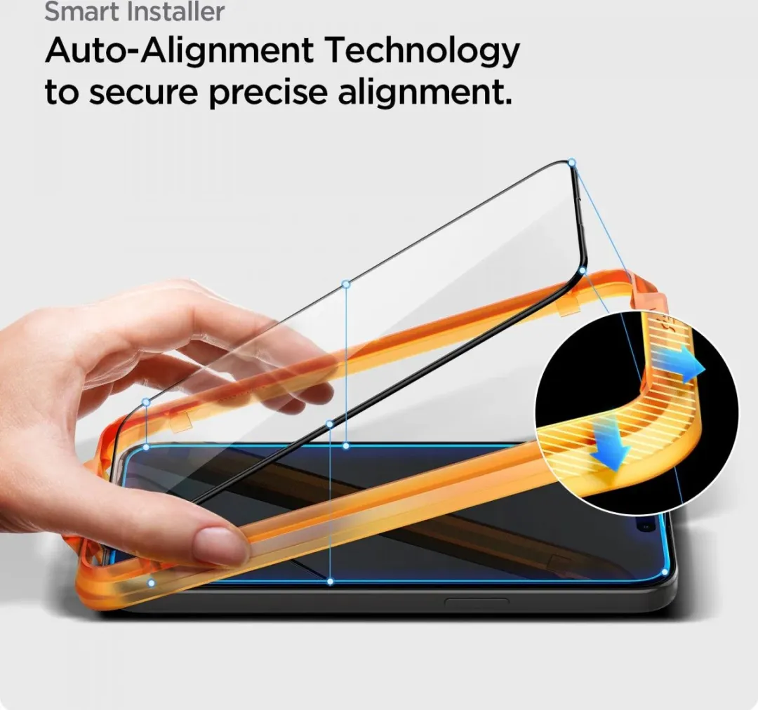 Spigen iPhone 15 Plus AlignMaster Glasbeschermer - 2 Stuks - afbeelding 6 van 6