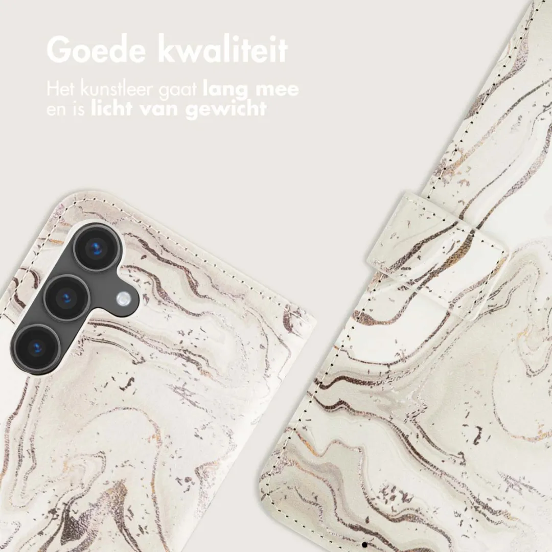 imosHion Hoesje Samsung Galaxy S24 - Sandy Marble - 3 Pasjes