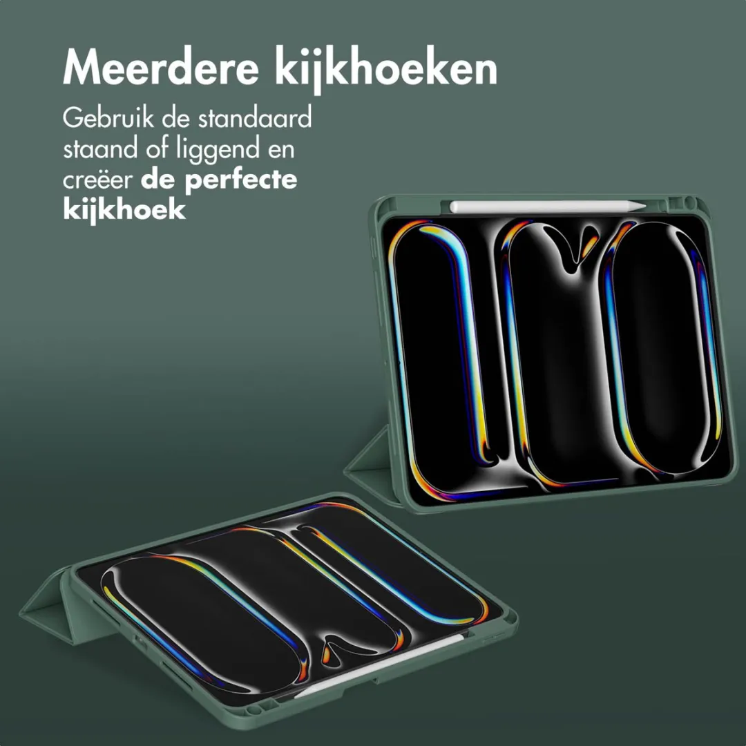 Accezz Tablethoes SH00080141 - Apple iPad Pro 13 2024/2025 - Donkergroen