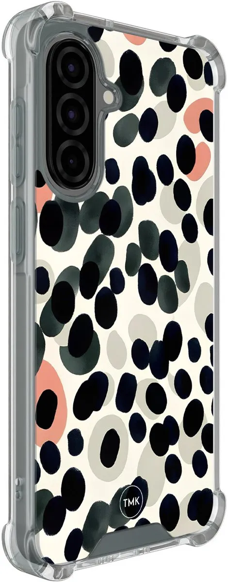 Shockproof hoesje geschikt voor Samsung Galaxy A57 - Modern dots - Schokbestendig - Verhoogde randen - TPU case - Extra Sterke Back Cover - Gestipt - Transparant, Multi