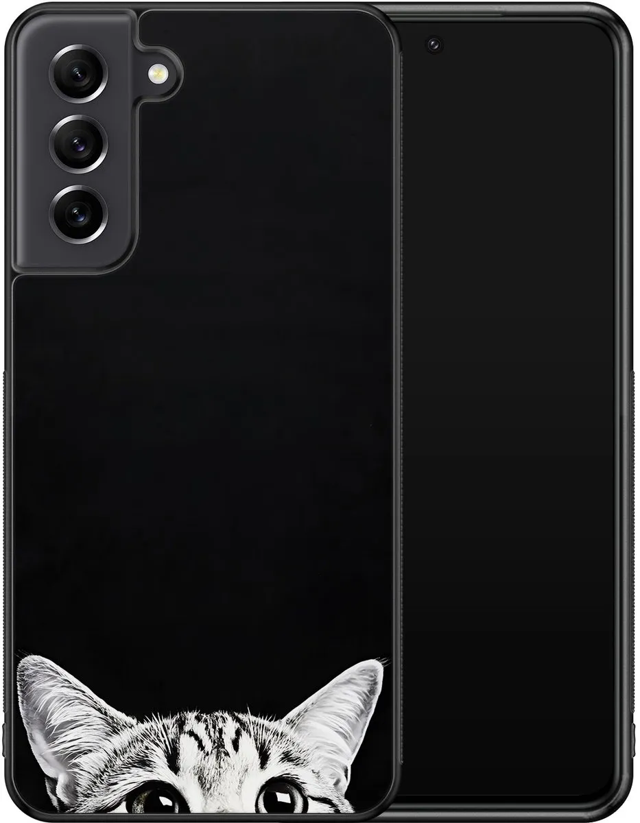 Casevibes Samsung Galaxy S21 FE Hoesje - Zwart Kat Kiekeboe