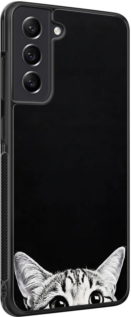 Casevibes Samsung Galaxy S21 FE Hoesje - Zwart Kat Kiekeboe