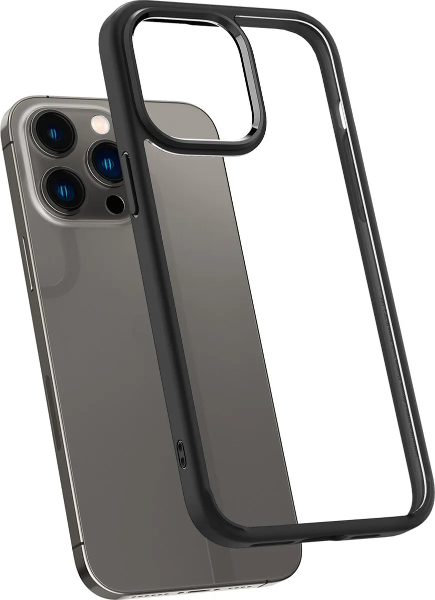 Spigen Crystal Hybrid iPhone 14 Pro Hoesje ACS04669 - Transparant Zwart