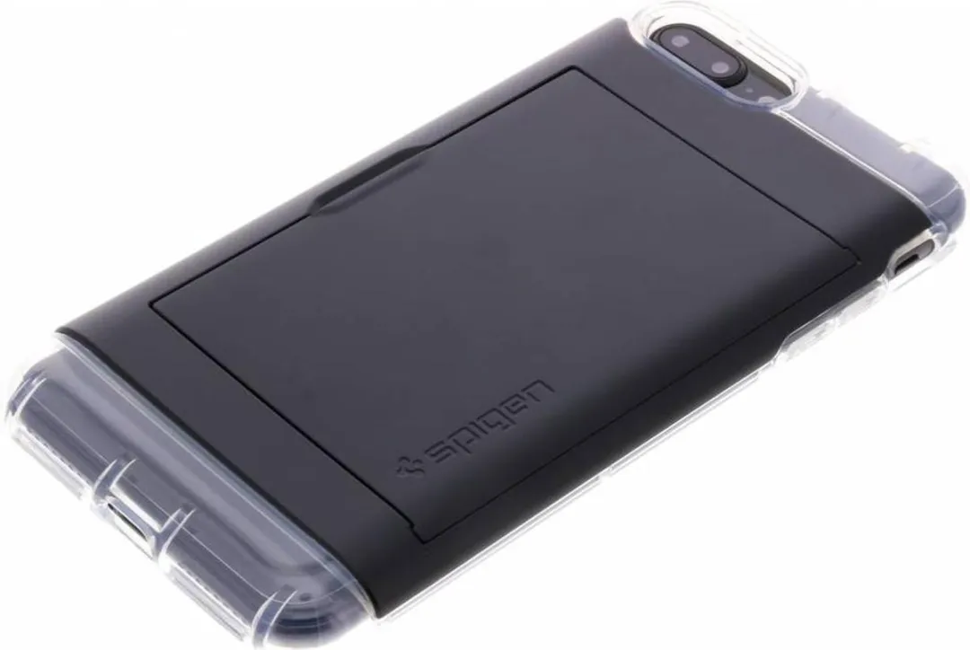 Spigen Crystal Wallet i7P19043301 iPhone 8 Plus/7 Plus Hoesje - 2 Pasjes - Zwart