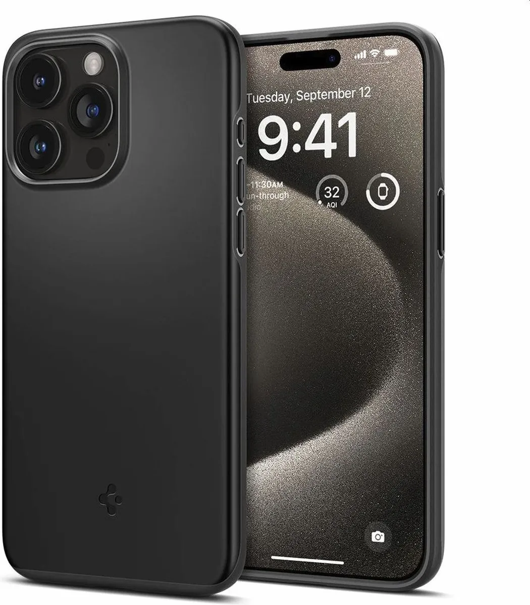 Spigen Thin Fit Case ACS06544 - iPhone 15 Pro Max - Zwart