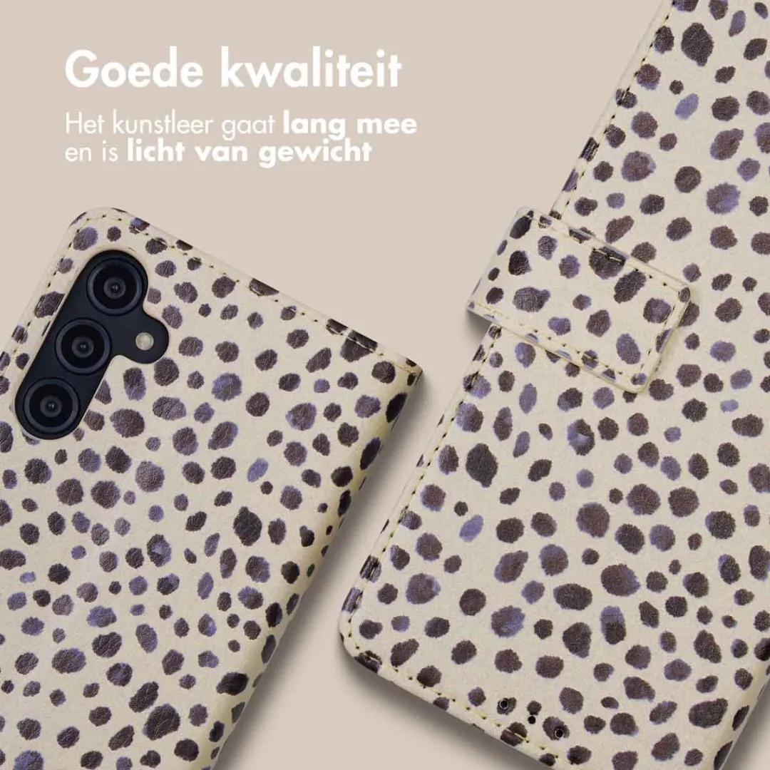 Imoshion Samsung Galaxy A14 Hoesje - Black And White Dots - 3 Pasjes