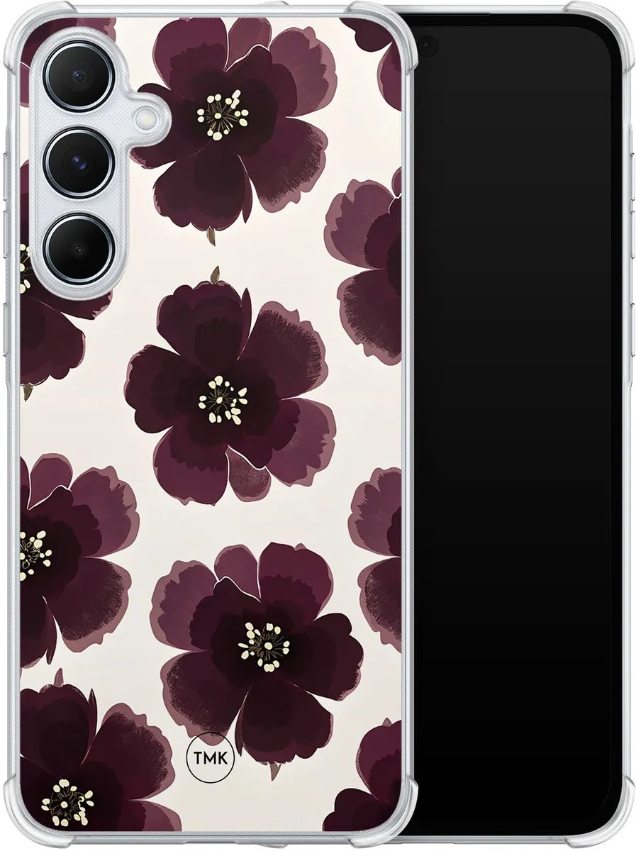Casevibes Shockproof Hoesje Samsung Galaxy A55 S/A55/S/025 - Rood Bloemen