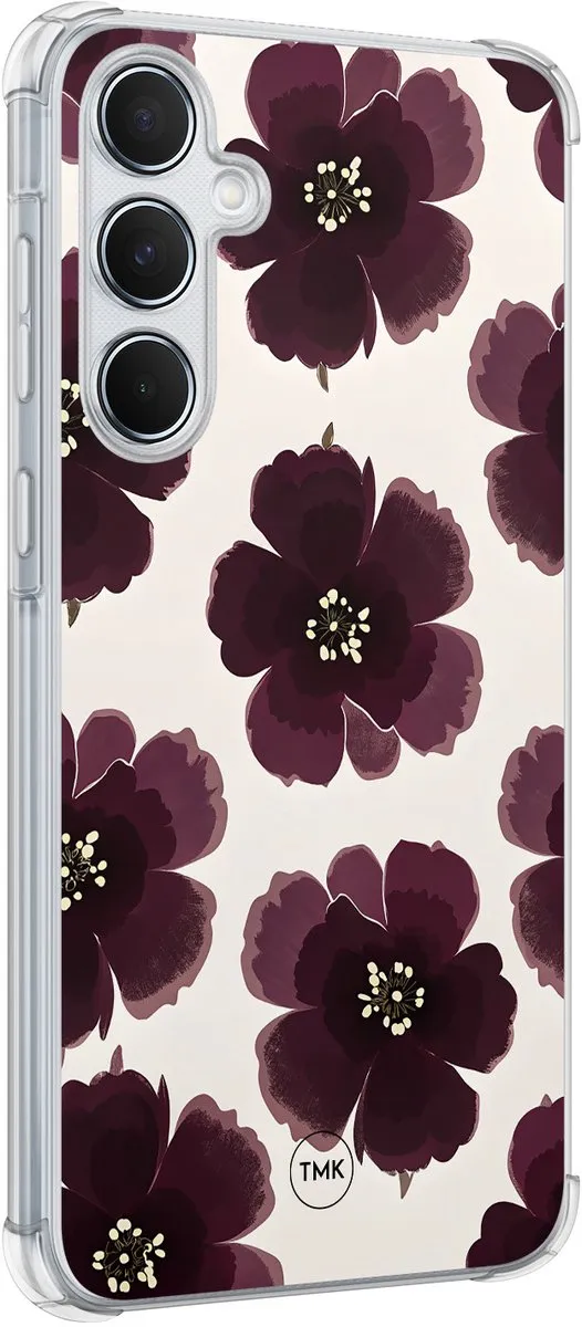 Casevibes Shockproof Hoesje Samsung Galaxy A55 S/A55/S/025 - Rood Bloemen