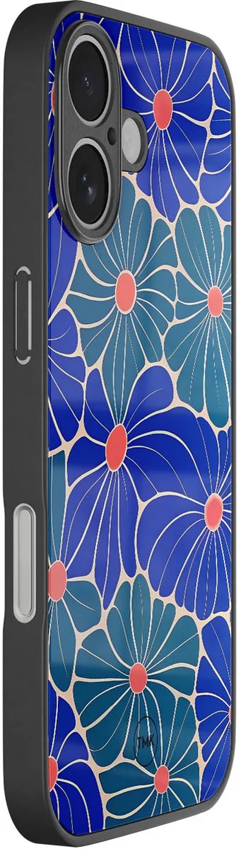 Casevibes iPhone 17 Hoesje - Indigo Bloemen Blauw - TPU Luxe