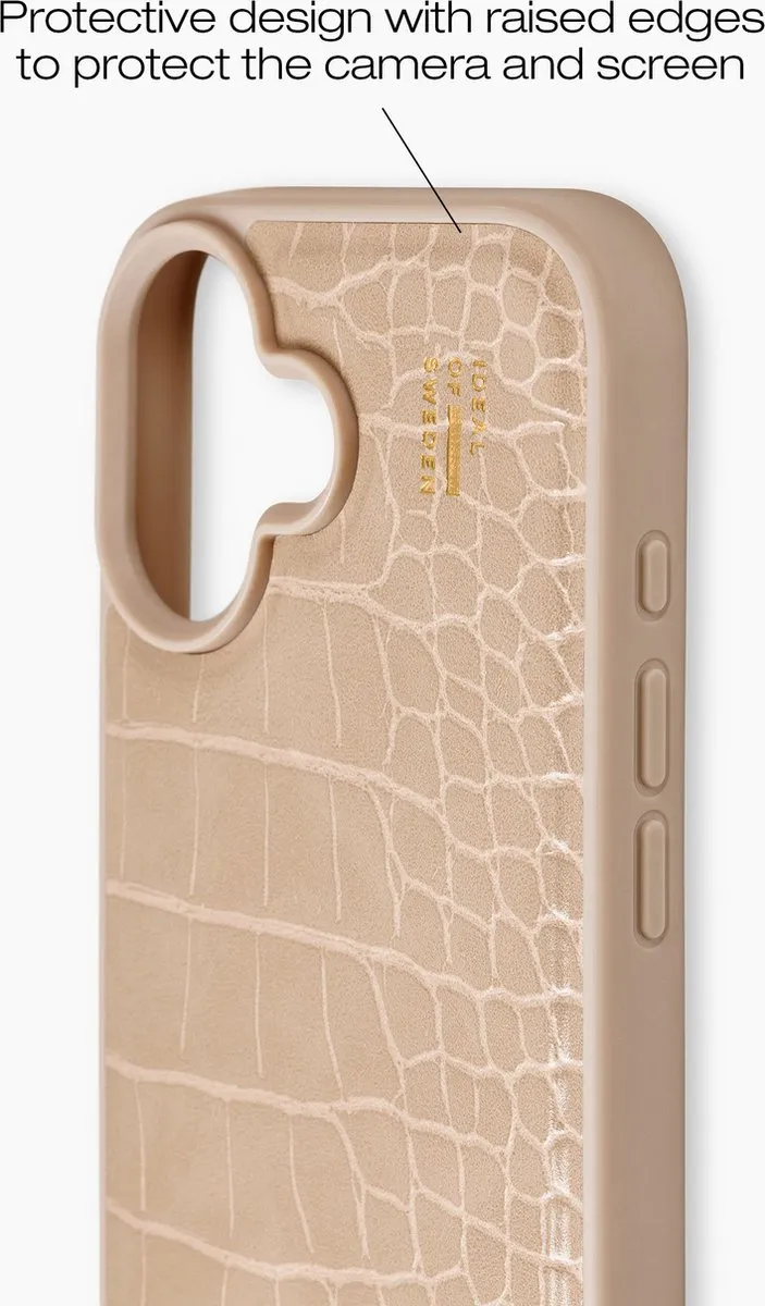 iDeal of Sweden Vegan Leather Case iPhone 16 Warm Beige Croco - IDVLCMS-I2461-456 - afbeelding 6 van 6