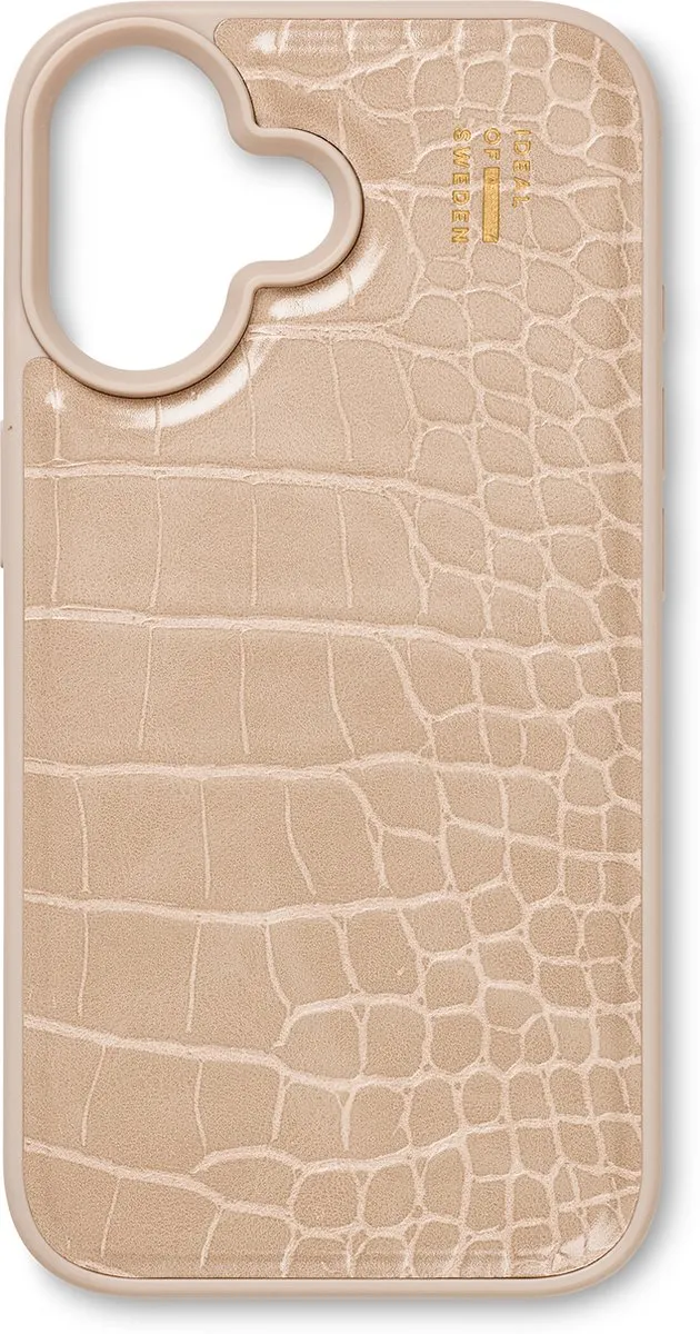 iDeal of Sweden Vegan Leather Case iPhone 16 Warm Beige Croco