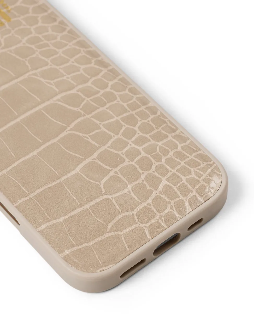 iDeal of Sweden Vegan Leather Case iPhone 16 Warm Beige Croco - IDVLCMS-I2461-456