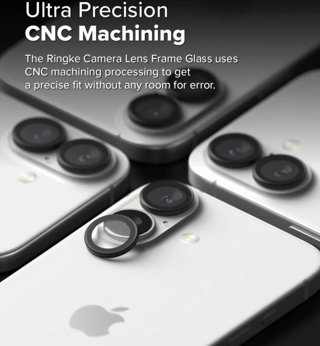 Ringke Frame Glass Camera Protector iPhone 16/16 Plus - 2 Stuks - Zwart