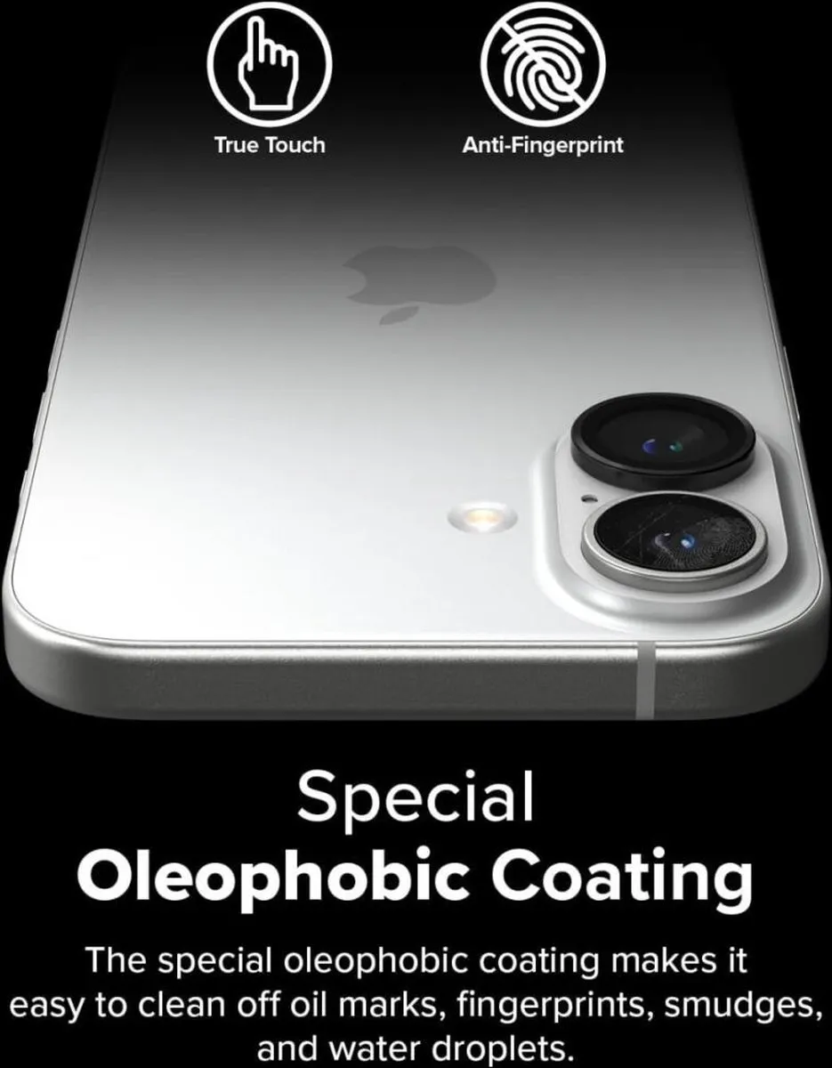 Ringke Frame Glass Camera Protector iPhone 16/16 Plus - 2 Stuks - Zwart