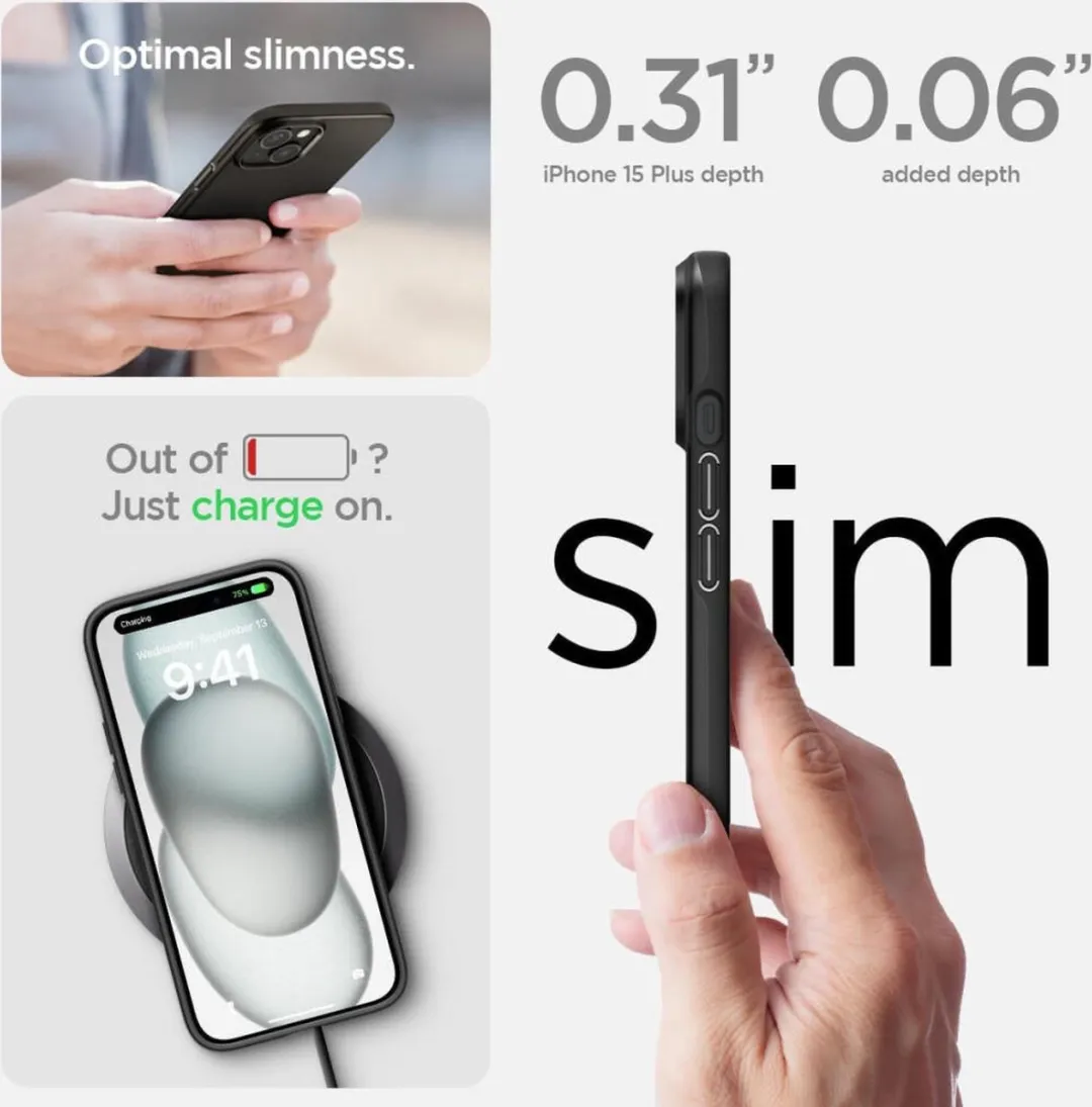 Spigen Thin Fit Case ACS06639 iPhone 15 Plus - Zwart