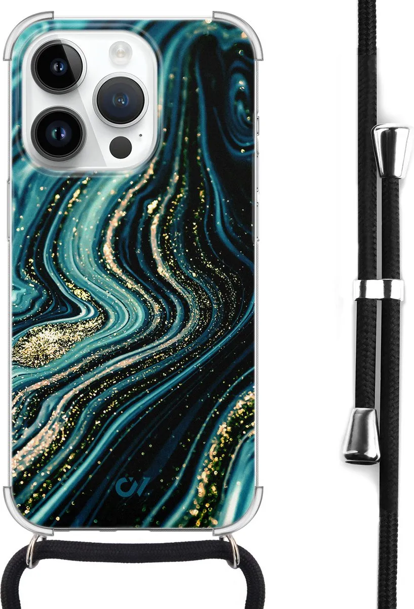 Casevibes Telefoonhoesje iPhone 14 Pro Blue Marble Waves