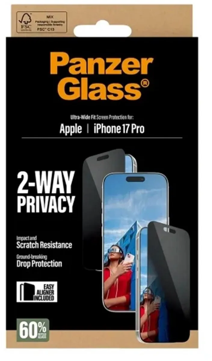 PanzerGlass PG25586 Screenprotector iPhone 17 Pro - Privacy - Zwart